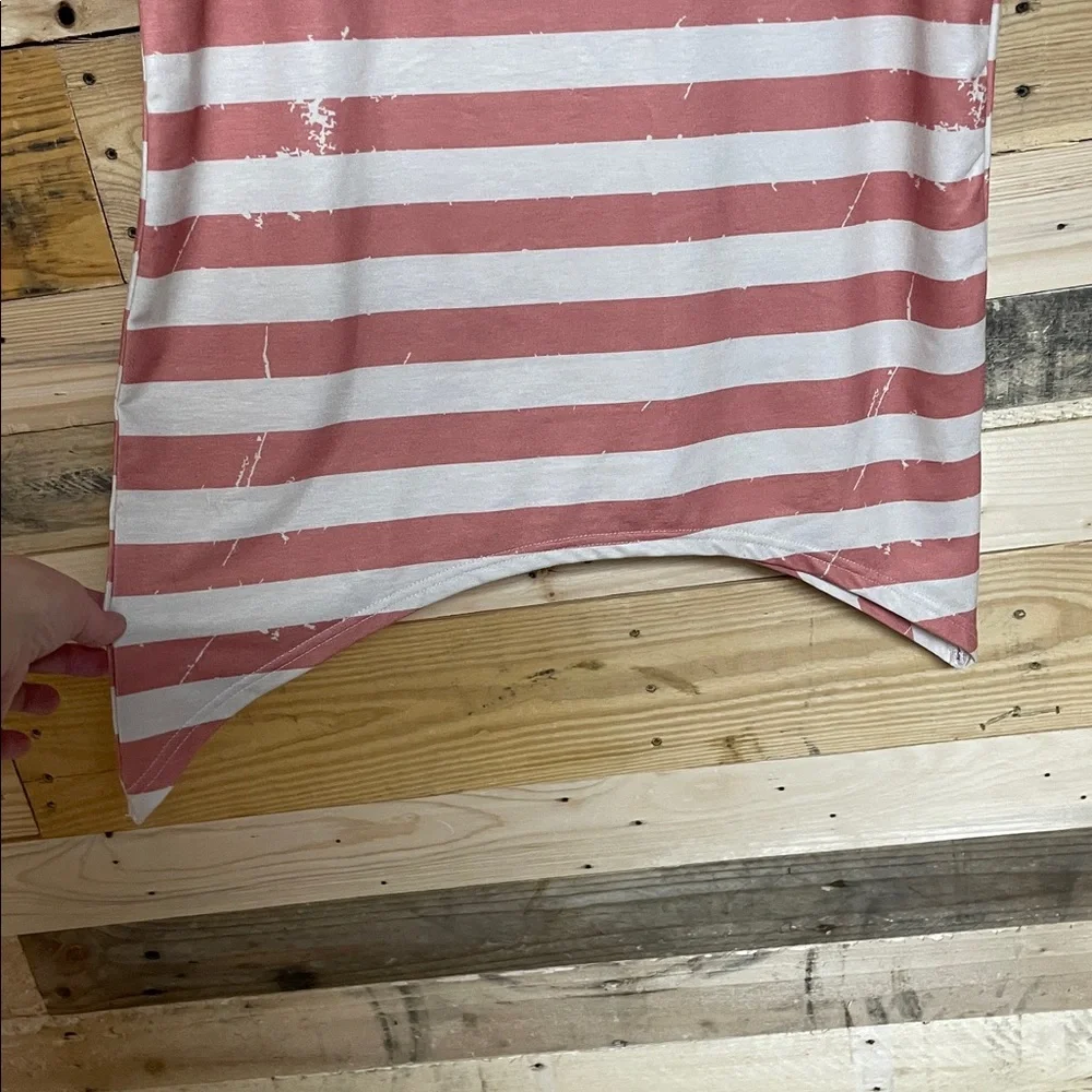 Patriotic Stars and Stripes size Small Shirt Sleeve Lightweight Soft Blouse